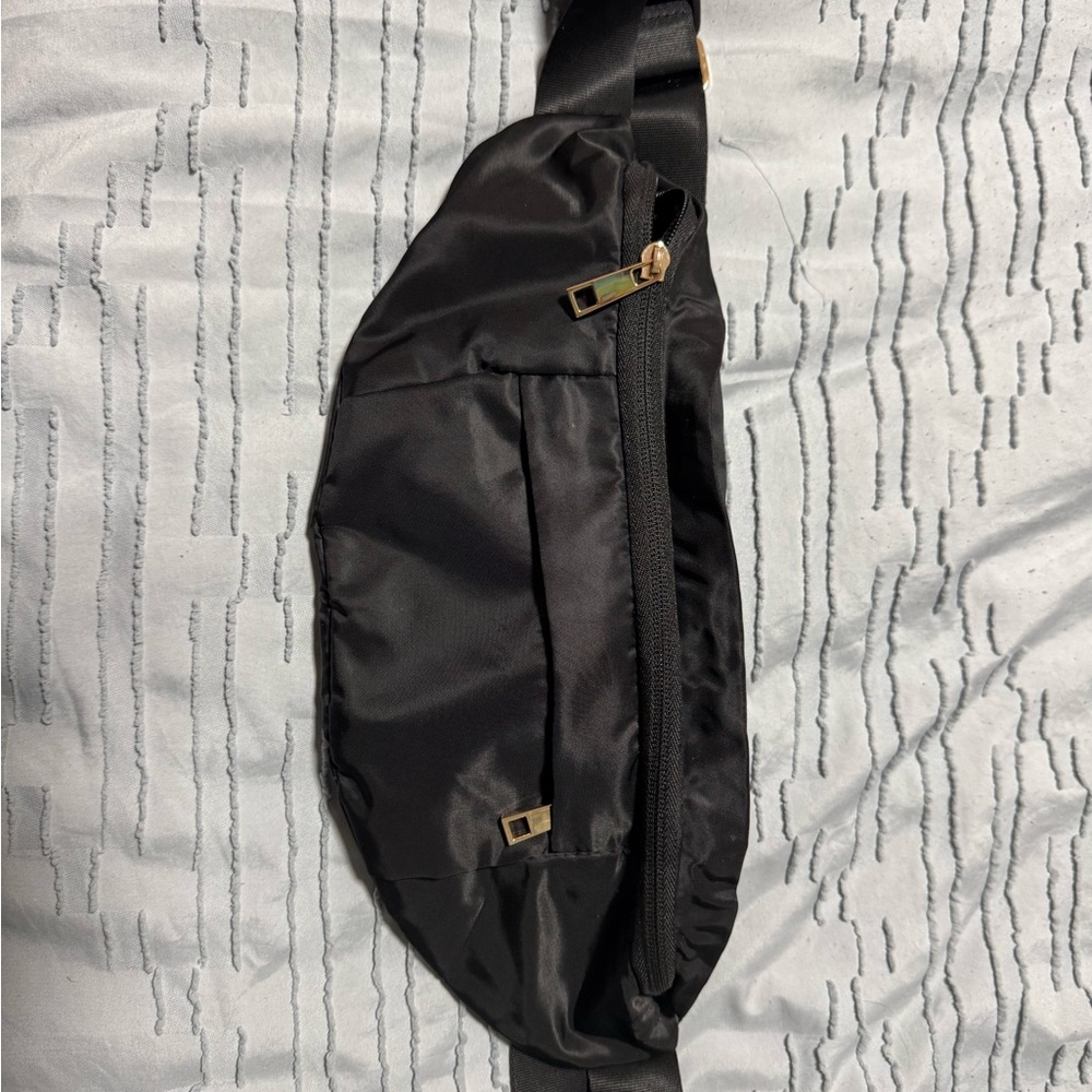 a new day Black Crossbody Bag with Gold Hardware